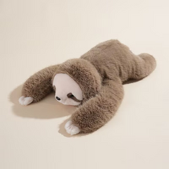 Cute brown sloth plush toy with white face, perfect family gift