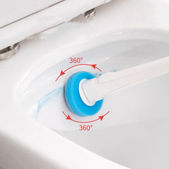 360° rotating toilet brush cleaning bowl with blue sponge head