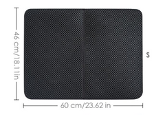 Black textured bath mat with non-slip grip, 60x46 cm, ideal for bathroom safety and comfort