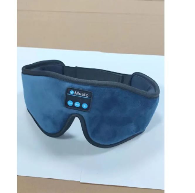 Blue music eye mask with built-in speakers for relaxing sleep, perfect gift for family