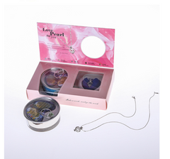 Elegant Love Pearl gift set with heart pendant necklace and scented candles in pink packaging