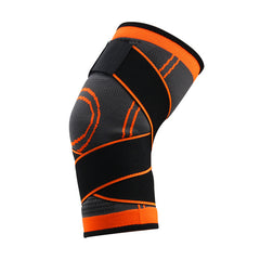 Black and orange knee brace support for sports and recovery