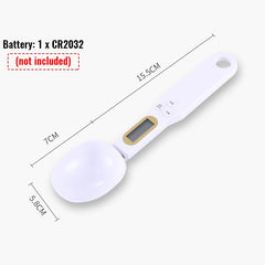 Digital kitchen spoon scale with LCD display, 15.5cm, precise cooking measurement tool