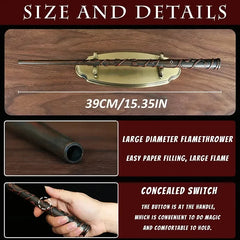 39cm wizard wand with concealed switch, large flamethrower for magic tricks, perfect gift for family