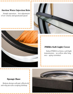 Modern desk lamp with PMMA soft light cover, suction water hole, and anti-slip sponge base for home or office use