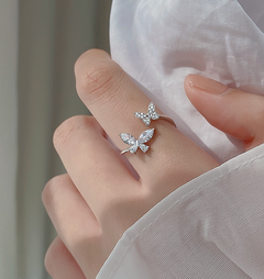 Elegant butterfly ring with sparkling crystals, perfect gift for her