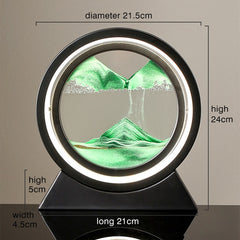 Green sand art mountain decor with LED lighting, modern home accent piece