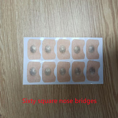 Square nose bridge pads for eyeglasses, 60 pieces, skin-tone adhesive strips