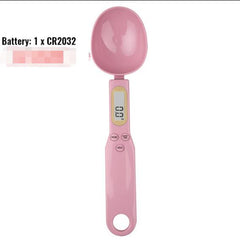 Pink digital kitchen spoon with LCD display for precise measuring