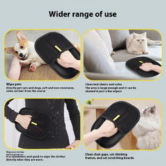 Pet hair removal glove for cats, dogs, clothes, sofas, and furniture — gentle, reusable, and effective.