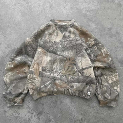 Camouflage sweatshirt with woodland pattern, cozy pullover for outdoor lovers