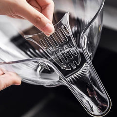 Clear plastic dustpan and brush set for easy home cleaning