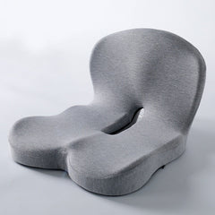 Gray ergonomic memory foam seat cushion for comfort and posture support