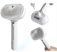 White handheld garment steamer with steam output and water fill feature for wrinkle removal