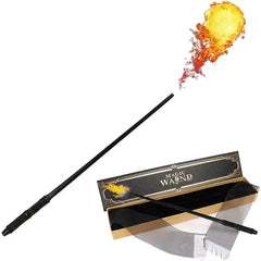 Magic wand with fiery spell effect, perfect for fantasy-themed gifts and magical adventures.