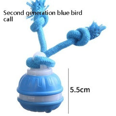 Blue rope bird call toy with 5.5cm base, pet training accessory