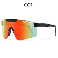 Viper CC7 sport sunglasses with gradient orange-green lenses and black frame