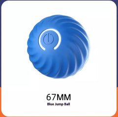 Blue 67mm jump ball with power button, textured grip for fun family play