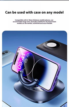Universal phone stand holder for smartphones with cases, compatible with 6-18mm thickness devices
