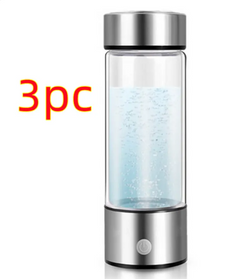 3pc hydrogen water generator bottle with bubbling water and stainless steel base