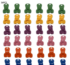 36pcs colorful plastic bag clips in green, yellow, purple, pink, orange, blue for kitchen food storage