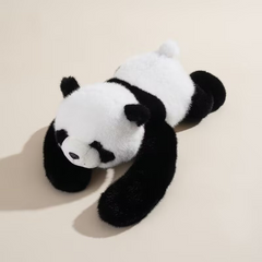 Cute black and white panda plush toy, soft stuffed animal for kids and family gifts