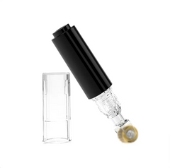 Black and clear rollerball applicator with gold tip, ideal for essential oils or serums