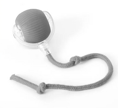 Gray textured bath toy with rope handle for baby bath time fun