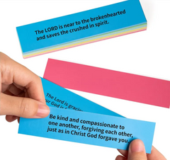 Colorful scripture bookmarks with Bible verses, perfect for Christian gifts and encouragement