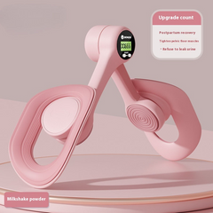 Pink pelvic floor exerciser with digital counter for postpartum recovery and muscle tightening
