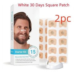 White nasal dilator starter kit with 15 patches for better breathing, 2pc pack