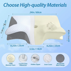 High-quality memory foam pillow with breathable mesh, hidden zipper, and comfort features for better sleep