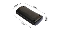 Compact black pet grooming tool with textured grip, 146mm x 68mm, ideal for home use