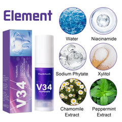 West&Month V34 Toothpaste with Water, Niacinamide, Sodium Phytate, Xylitol, Chamomile & Peppermint Extracts