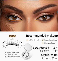 EM10 false eyelashes for exquisite makeup, 50° curl, 6-11mm length, 26mm width, ideal for dramatic eye look