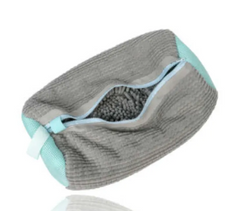Gray and mint microfiber cleaning mitt with textured grip, ideal for household cleaning tasks