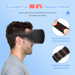 Adjustable sleep mask with elastic band and buckle for comfortable fit, suitable for most head sizes