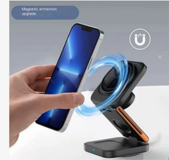 Magnetic wireless charger with phone docking, fast charging upgrade for smartphones