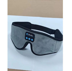 Gray music eye mask with Bluetooth controls for relaxation and sleep aid