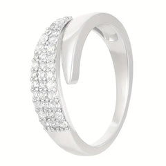 Elegant silver ring with sparkling cubic zirconia, perfect gift for her