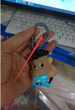 Cute cartoon character keychain with carabiner clip, perfect family gift