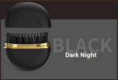 Black and gold hairbrush with sleek design, labeled Dark Night for stylish grooming