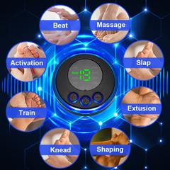 Foot massager with 8 modes: Beat, Massage, Activation, Slap, Train, Extusion, Knead, Shaping for relaxation and therapy