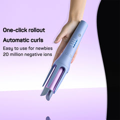 Automatic hair curler with one-click rollout, 20M negative ions, easy for beginners