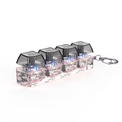Clear crystal keychain with 4 black caps, perfect gift for tech lovers and gamers