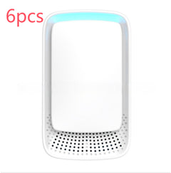 6pcs white air purifier with blue LED light, compact design for home use