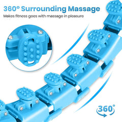 Blue 360° surrounding massage roller for fitness and relaxation, featuring textured nodes and flexible segments