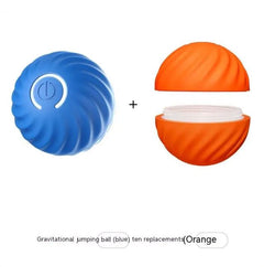 Blue gravitational jumping ball + orange replacement case, fun fitness toy for home workouts