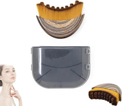 Facial cleansing brush with soft bristles and travel case for gentle skincare routine