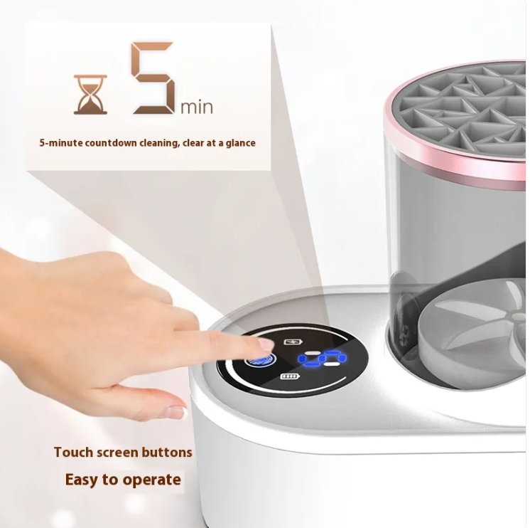 Touchscreen ultrasonic cleaner with 5-minute countdown, easy to operate for home use